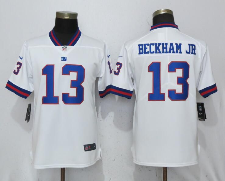 Women New York Giants #13 Beckham jr Navy White Nike Color Rush Limited NFL Jerseys